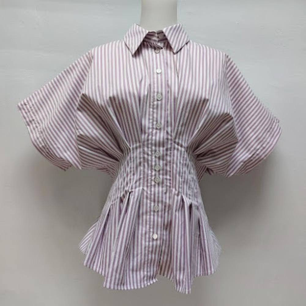 Anthropologie The Tobie Short-Sleeve Pleated Blouse by
Exquise